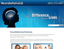 Tablet Screenshot of neurobehavioralsystems.net